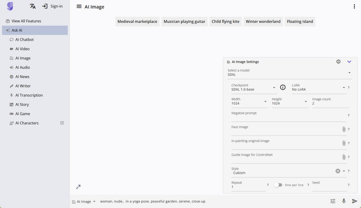 giz ai image generator no sign up