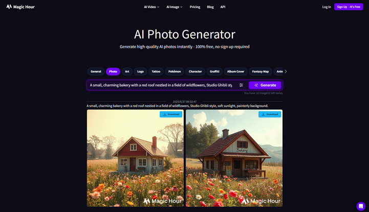magichour ai image generator no sign up