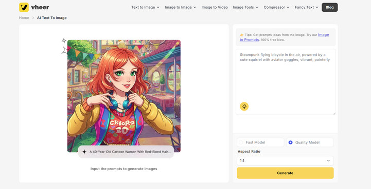 vheer ai image generator no sign up