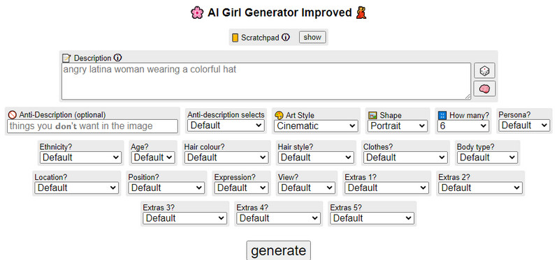 ai girl generator perchance