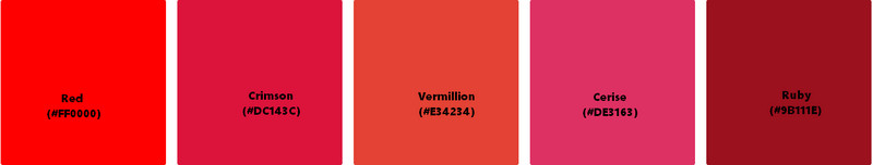 colors similar to scarlet