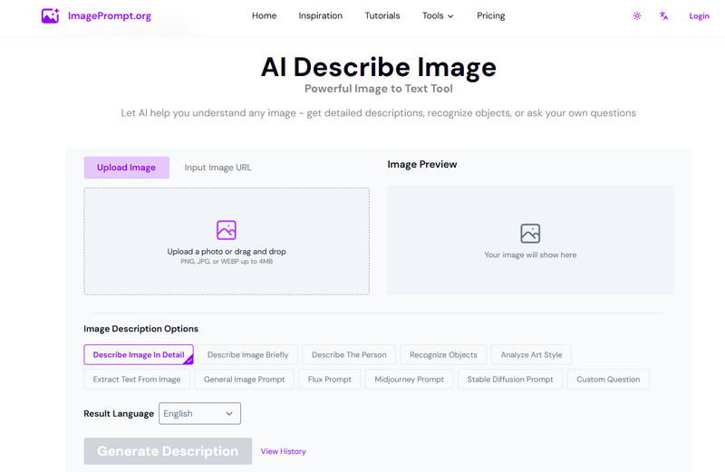 imageprompt ai image description generator free