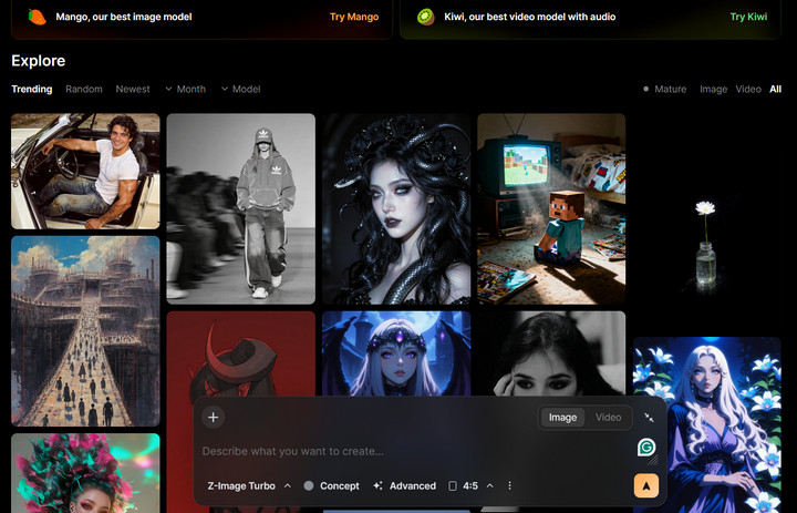 Mage.space AI Image Generator Unrestricted AI Image Generator