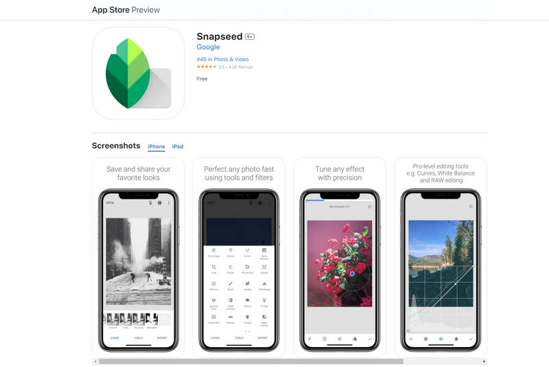 snapseed to modify picture background