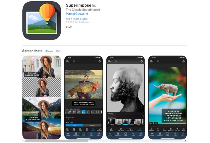 superimpose to modify picture background