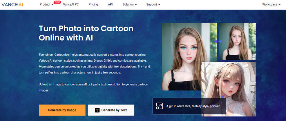 vance ai generate ai cartoon characters