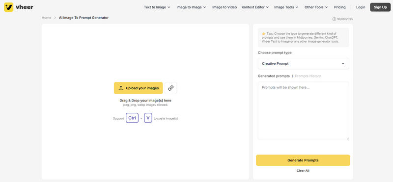 vheer image description generator free