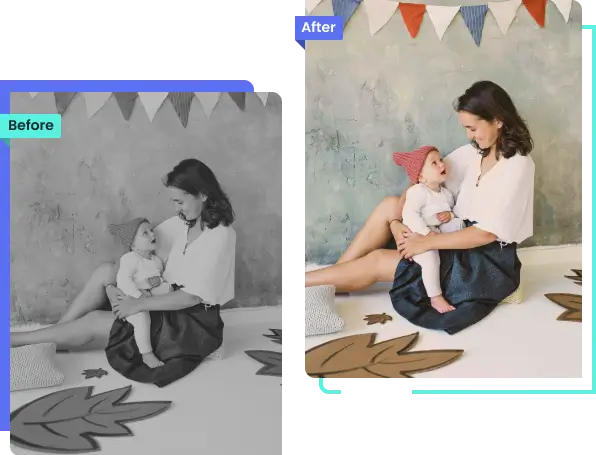 use AVCLabs Online Image Colorizer to colorize black and white family photos