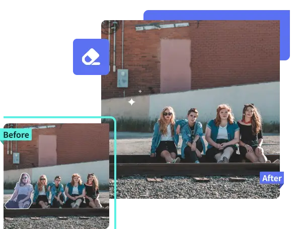 selective remove one person from group photo